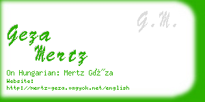geza mertz business card